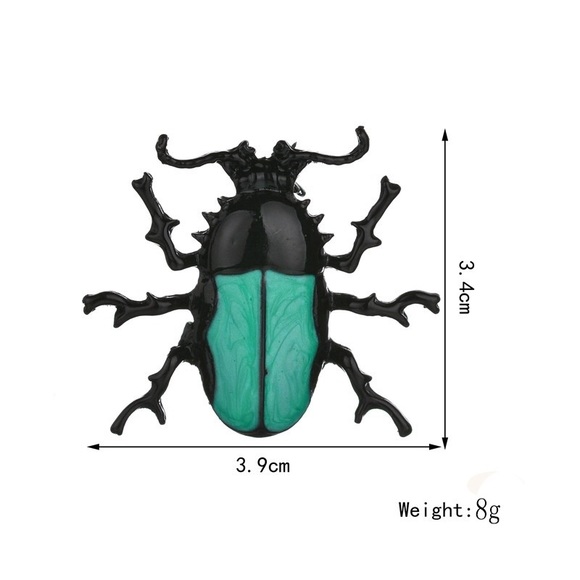 ‼️5 for $25 SALE‼️Green Bug Beetle Insect Brooch - Picture 4 of 6